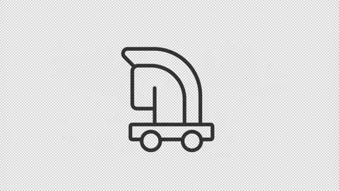 Animated trojan horse linear icon Stock Footage 220082792