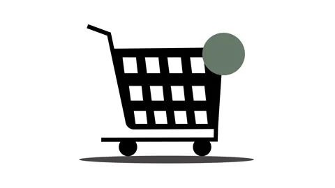 Animated trolley basket with x mark symbol showing rejected purchase, payme.. Stock Footage 313382047