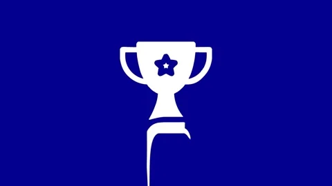 Animated trophy icon with liquid filling up award cup Stock Footage 327761774