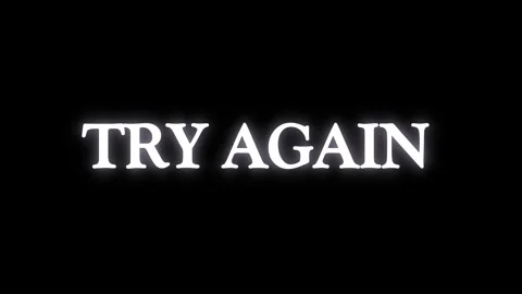 Animated try again text with glowing effect on black Stock Footage 337533874