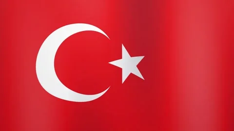 Animated Turkish flag motion with a fullscreen view, a symbolic animation f.. Stockbeeldmateriaal 348188010
