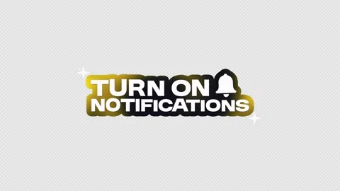 Animated Turn On Notifications Text with Bell Icon Sticker Stock Footage 334469173