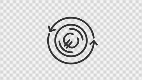 Animated turning coin linear icon Stock-Footage 224051018