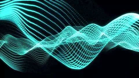 Animated turquoise dots on isolated black background. Vídeo Stock 280871607