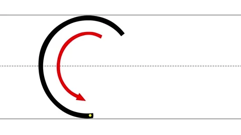 Animated tutorial to writing uppercase and lowercase letter C 스톡 동영상 233150642