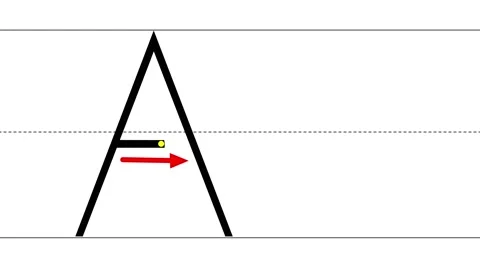 Animated tutorial to writing uppercase and lowercase letter A 스톡 동영상 233150738