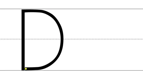 Animated tutorial to writing uppercase and lowercase letter D 스톡 동영상 233240480