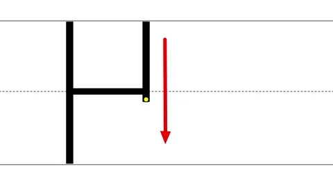 Animated tutorial to writing uppercase and lowercase letter H 스톡 동영상 233319878