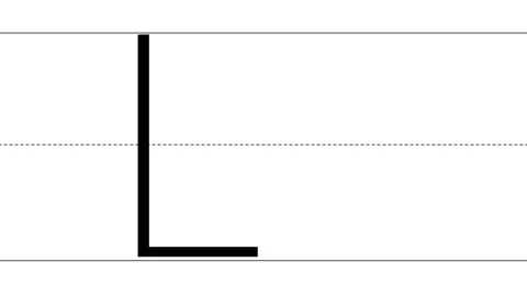 Animated tutorial to writing uppercase and lowercase letter L 스톡 동영상 233404262