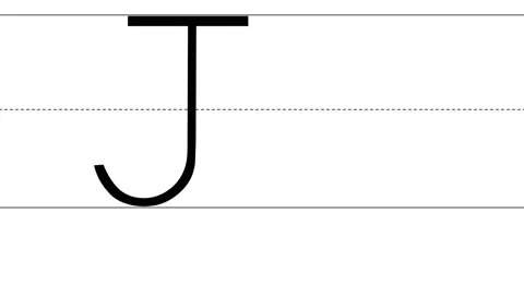 Animated tutorial to writing uppercase and lowercase letter J 스톡 동영상 233404306