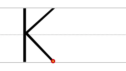 Animated tutorial to writing uppercase and lowercase letter K 스톡 동영상 233404349