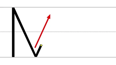 Animated tutorial to writing uppercase and lowercase letter M 스톡 동영상 233563073