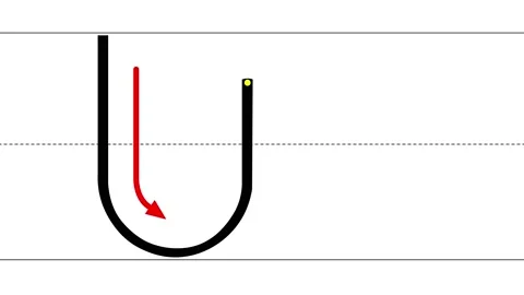 Animated tutorial to writing uppercase and lowercase letter U 스톡 동영상 233771835