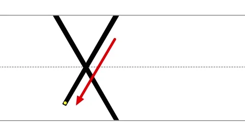 Animated tutorial to writing uppercase and lowercase letter X 스톡 동영상 233868824