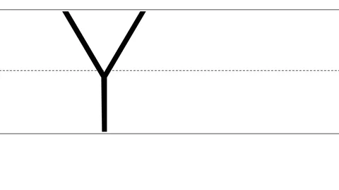 Animated tutorial to writing uppercase and lowercase letter Y 스톡 동영상 233953936