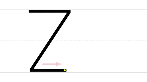 Animated tutorial to writing uppercase and lowercase letter Z 스톡 동영상 233953952