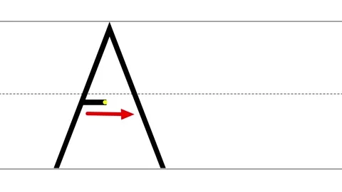 Animated tutorial to writing uppercase and lowercase letter A with umlaute 스톡 동영상 234980526