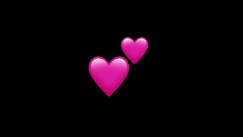 Animated Two Pink Hearts Floating on Black Background Video stock 329406594