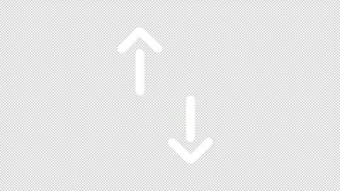 Animated two vertical contrasting arrows white line icon Stock Footage 342242907