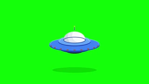 Animated ufo flying saucer hovering on green screen, sci-fi spacecraft moti.. Stock Footage 344851558