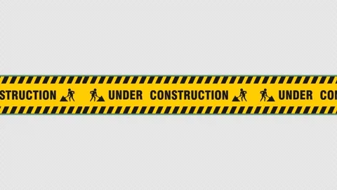 Animated under construction sign tape Stock Footage 303922731