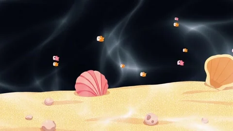 Animated Underwater Scene with Shells ag... | Stock Video | Pond5