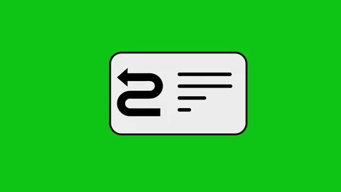Animated undo arrow icon appearing on a clean white rectangular button over.. Stock Footage 346497354