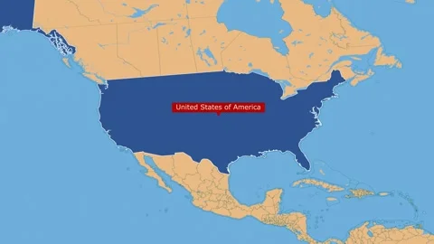 Animated United States map highlighted Blue color zooming from top Space vi.. Stock Footage 274204227