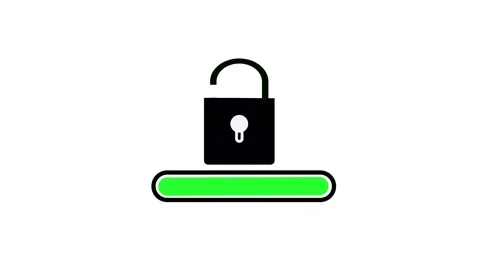 Animated Unlock Progress Bar Green Loading Screen Security Access Granted P.. Stock Footage 321442226
