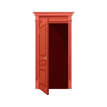 Animated unlocked open door Ilustración de archivo