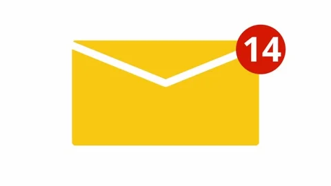 Animated unread message notice. New email notification. Flat cartoon style icon Stock Footage 243518893