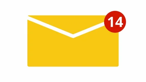 Animated unread message notice. New email notification. Flat cartoon style icon Stock Footage 243988665