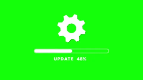 Animated Update Complete Green Screen, Loading Bar and Gear Icon Stock Footage 312968479
