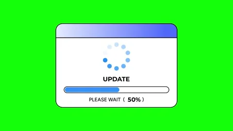 Animated Update Progress Bar Pop up Green Screen Chroma Key Loading Window Stock Footage 312968493