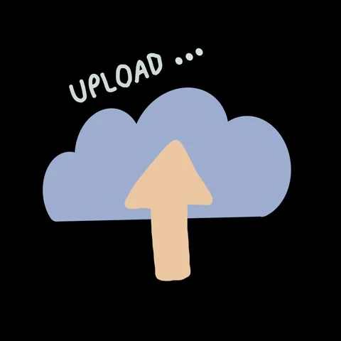 Animated upload icon with upward arrow in cheerful cartoon motion Stock Footage 313112665