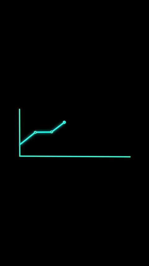 Animated upward trend chart vertical video neon blue growth graph business .. Stock Footage 344285414