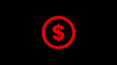 Animated US dollar icon. American dollar symbol isolated on black backgroun.. Stock Footage 303069540