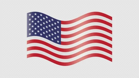 Animated usa flag. American flag icon. Waving glossy banner of united states. US Stock Footage