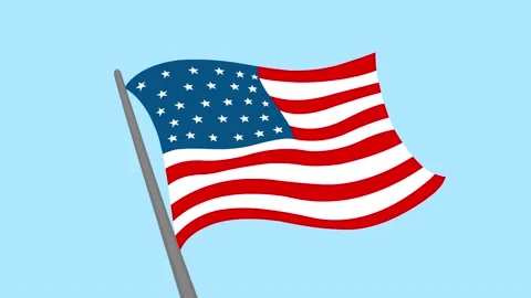 Animated USA flag Stock Footage