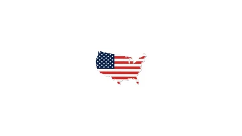 Animated USA Map with Flag Transition Effects Stock Footage 312305293