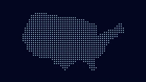 Animated USA map isolated on blue background. Video stock 149119934