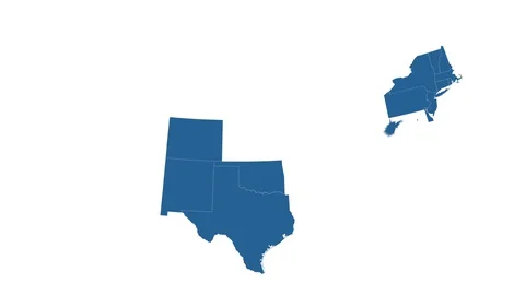 Animated USA map isolated on white background. Stock Footage 128418826