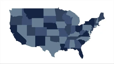 Animated USA map puzzle isolated on white Stock Footage 149119692