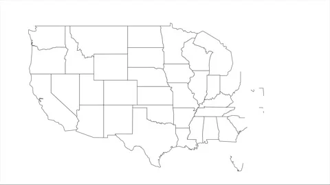 Animated USA white map puzzle isolated on white Stock Footage 149119646