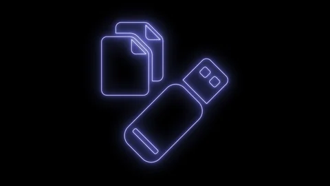 Animated usb pen and files icon 4K Video stock 104015641