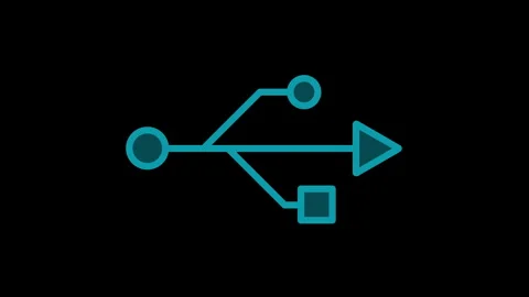 Animated usb symbol illustrating data connection Stock Footage 329680979