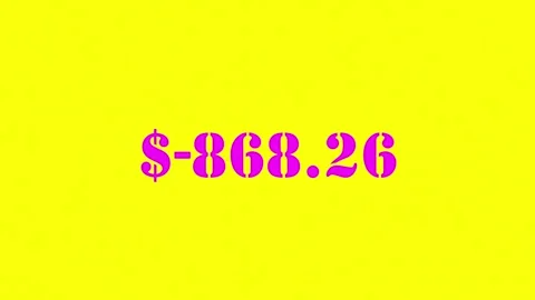 Animated USD Numbers Counting from -5000 to 5000, Finance Background Stock Footage 319589319