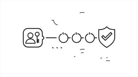 Animated User Authentication Cyber Security Shield Network Line Drawing Icon 库存影片 337242974