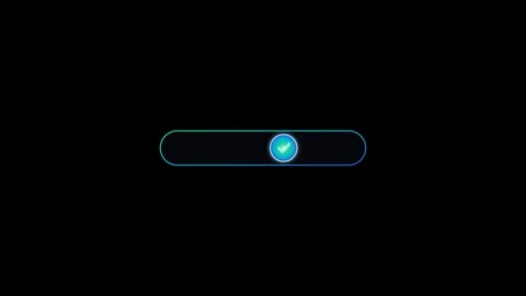 Animated user interface toggle switch with checkmark confirmation on a dark.. 動画素材 345546043