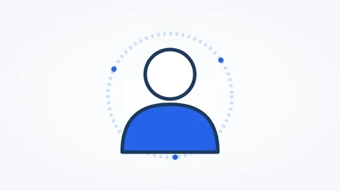 Animated user profile avatar icon, horizontal 16:9 seamless loop HD motion Stock Footage 345162417